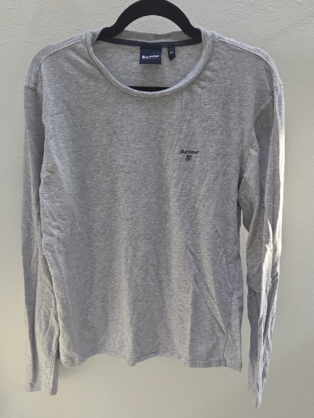 Barbour Light Gray Long Sleeve Crewneck Tee